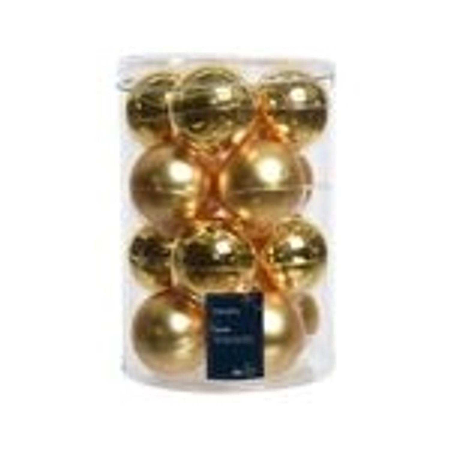 Kaemingk Weihnachtsbaumkugeln Glas 8 cm Hell Gold Matt Glaenzend 16 Stueck