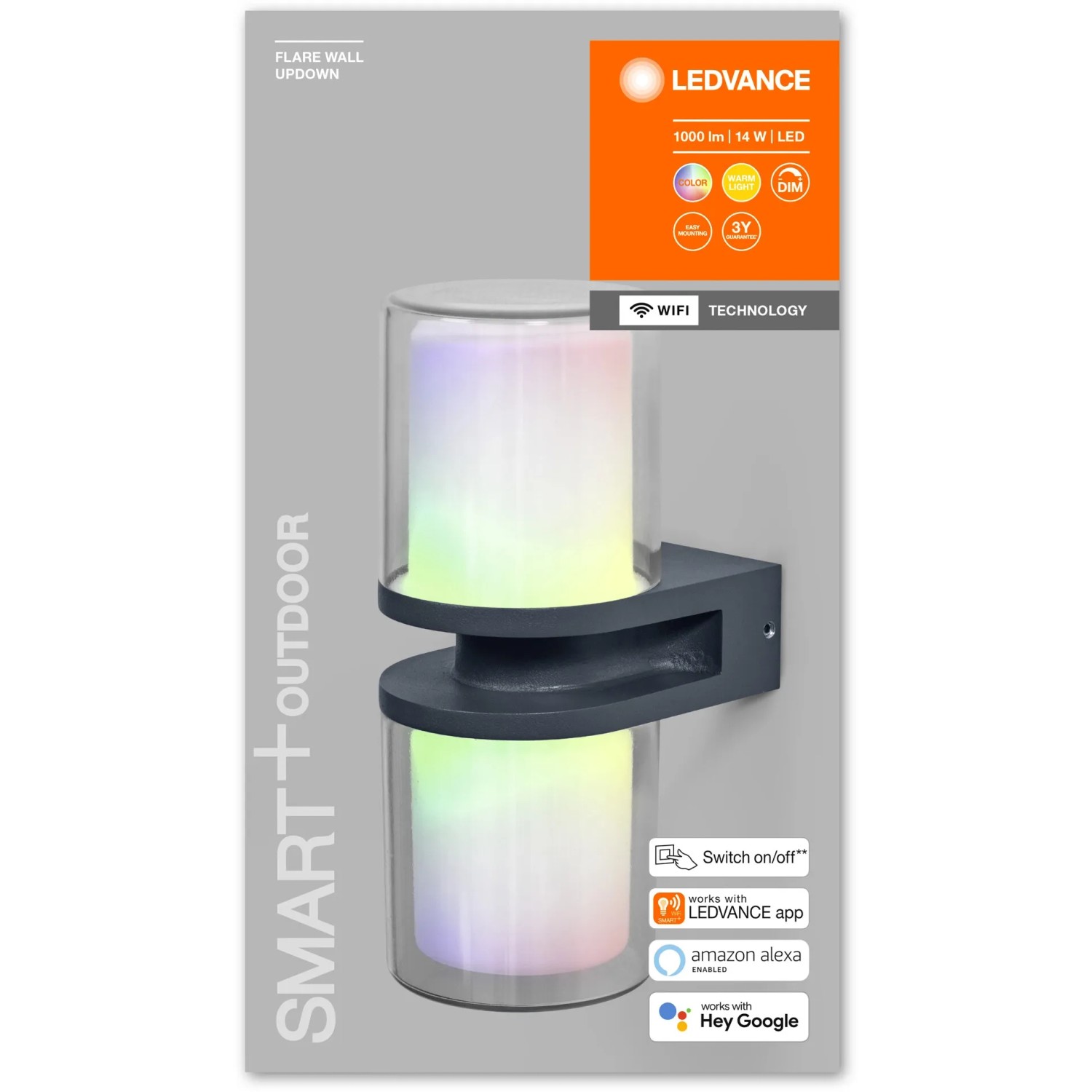 Ledvance LED-Außenleuchte Smart+ Up Down Flare Multicolor Wandleuchte ...