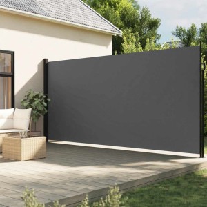 Ausziehbare, anthrazitfarbene furnicato Seitenmarkise 200x300 cm für Terrasse und Balkon.