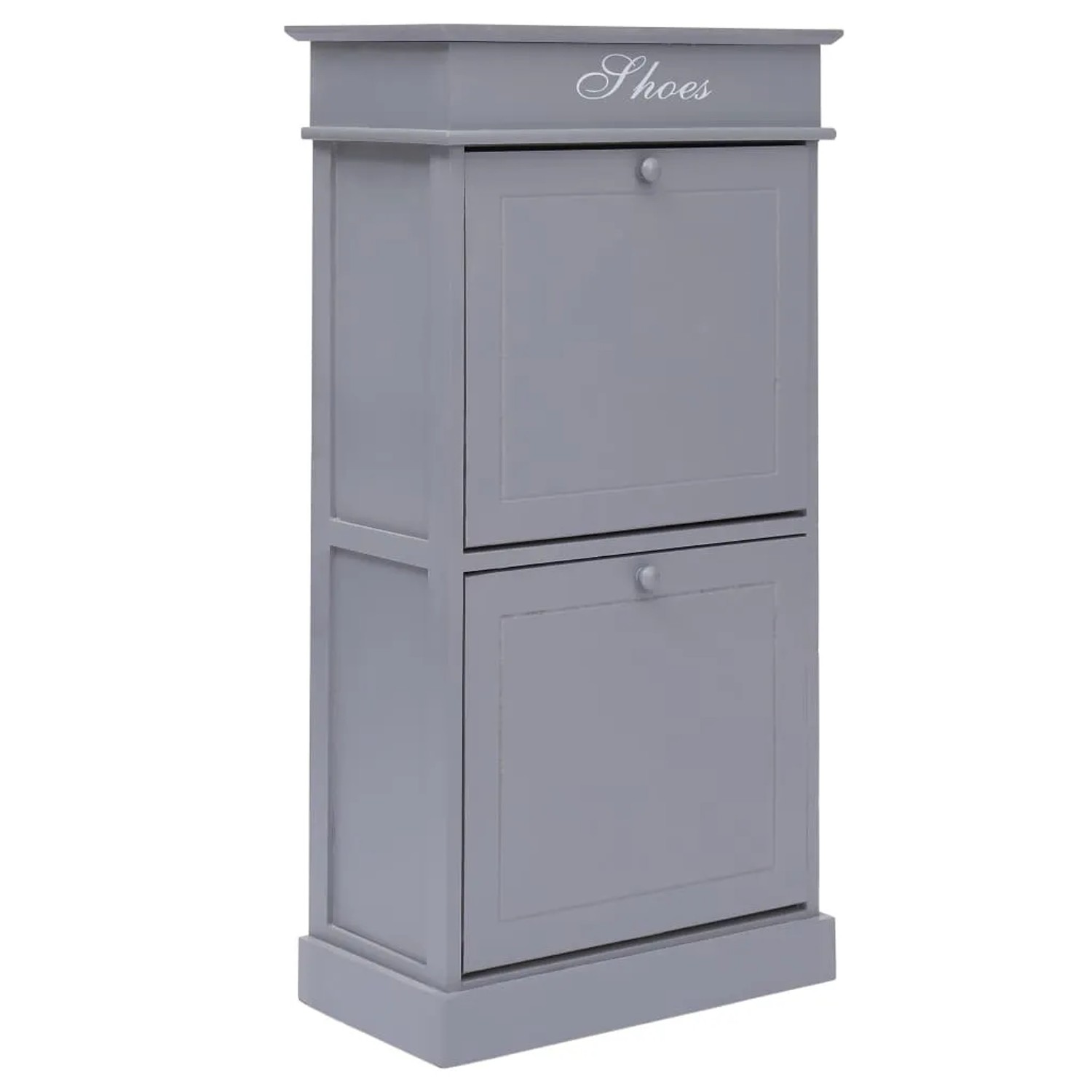 vidaXL Schuhschrank Grau 50 x 28 x 98 cm Paulownia Holz 284090