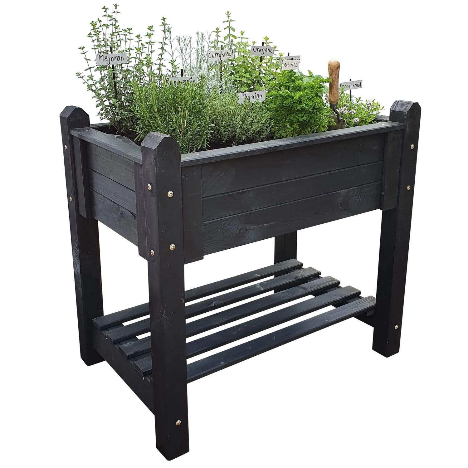 Promadino Kräuterbeet Massiv Klein 84,5 cm x 90 cm x 60 cm Anthrazit FSC®