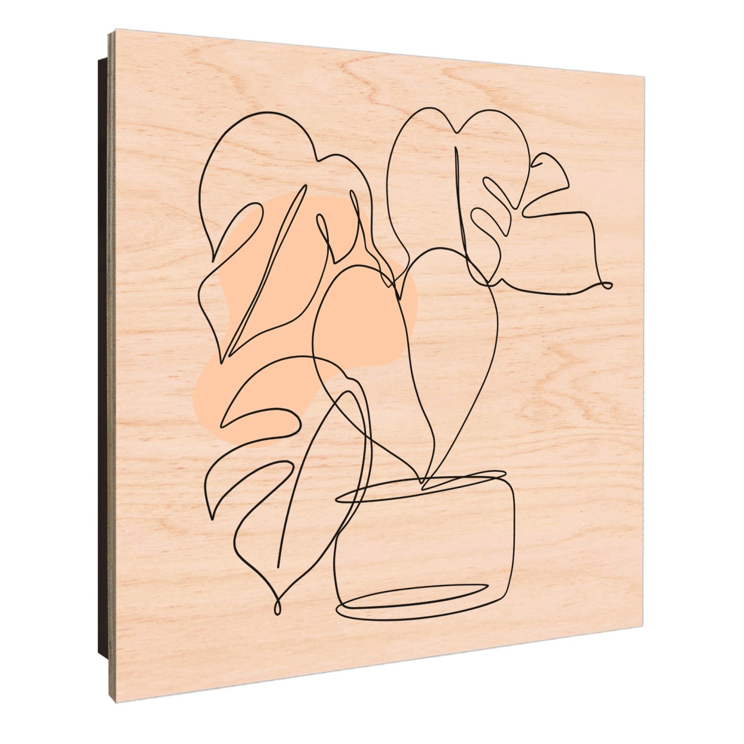 Schwarzer Banjado Schlüsselkasten aus Holz mit Pflanzenlinien-Motiv, 30x30cm, 50 Haken.