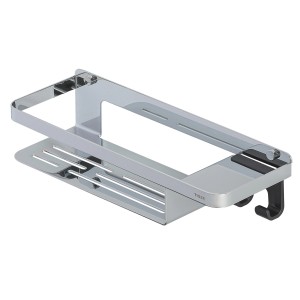 Tiger Caddy Duschkorb mit Handtuchhaken, 32 cm, Chrom, für Dusche oder Bad.