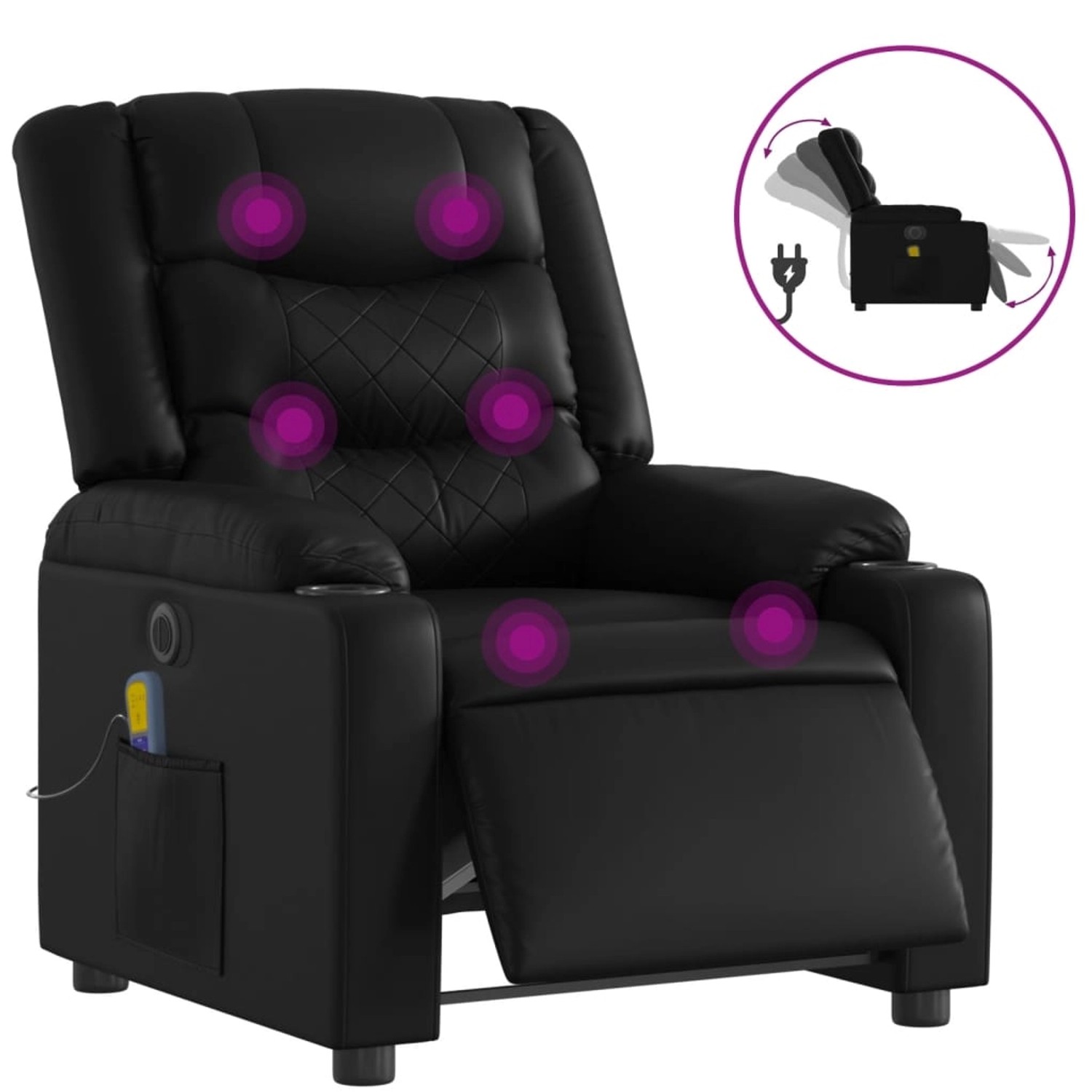 vidaXL Massagesessel Elektrisch Schwarz Kunstleder Modell 13 günstig online kaufen