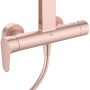 Ideal Standard Duschsystem in Rosé: Einhebel-Armatur mit Regen- und Handbrause für komfortables Duschen.