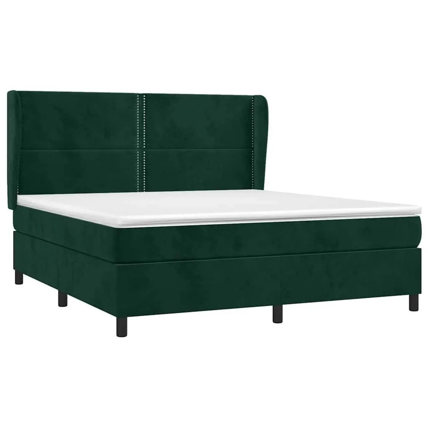 vidaXL Boxspringbett mit Matratze Dunkelgrün 180x200 cm Samt 3129168 günstig online kaufen