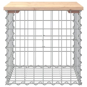 DELUKE Gartenbank Gabionen BIKS Aus Stahl 43x44x42cm Kiefernholz Natur Gabionenbank Gabionengitter Ziergabione