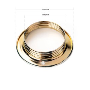 Messingfarbener Orion Lightstyle Schraubring E27 aus Metall für Lampen und Leuchten.