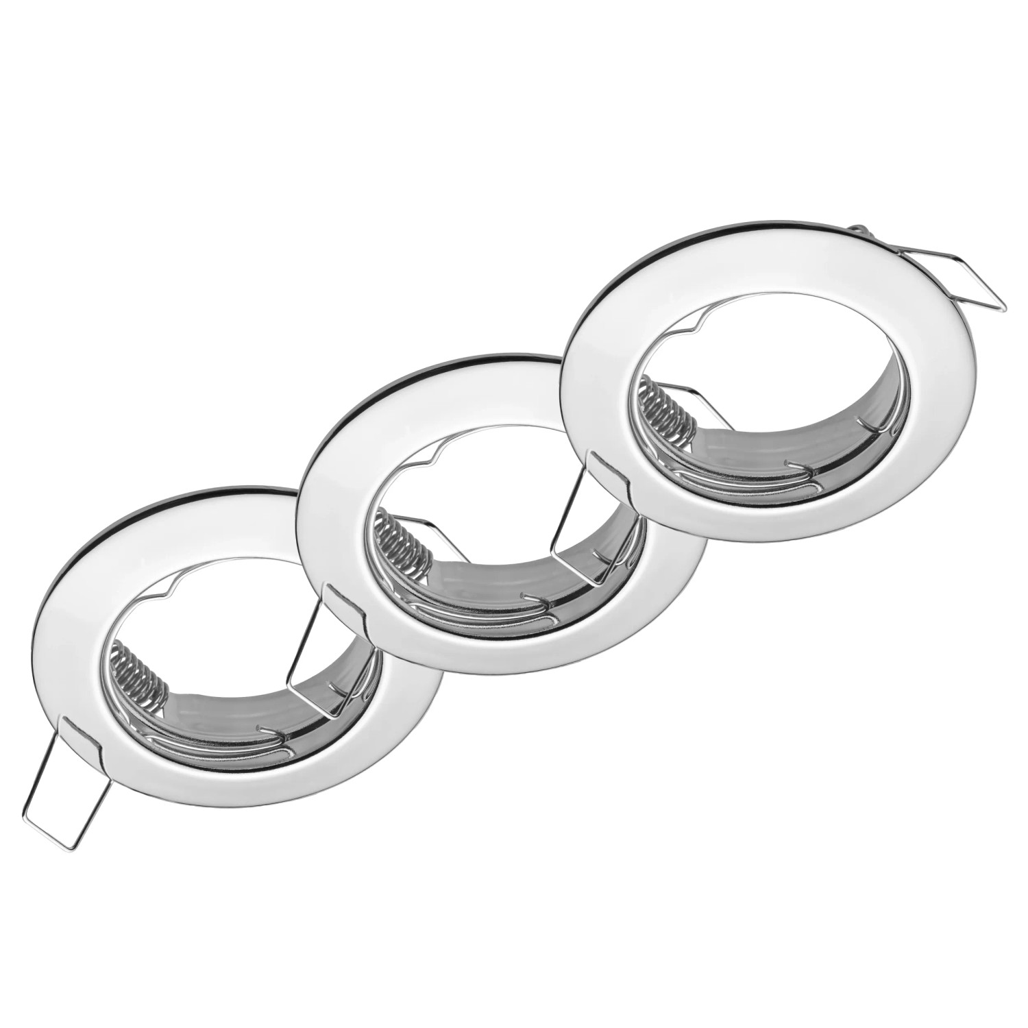 Oktaplex 12er Set Einbauleuchte Sedan für LED-Module 50mm Einbauspot Chromeoptik Deckenspot