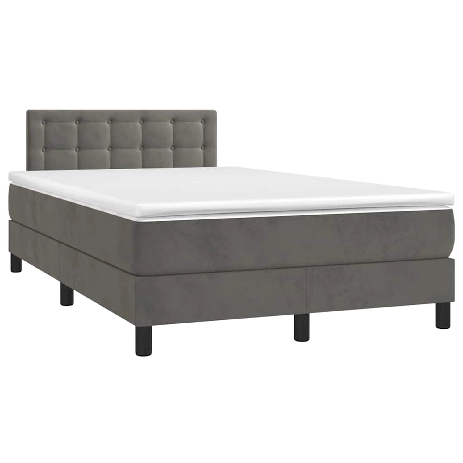 vidaXL Boxspringbett mit Matratze & LED Dunkelgrau 120x190 cm Samt 3270178 günstig online kaufen