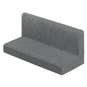 Anthrazitfarbener Kann Mähwinkel (33x16,5x15cm) aus Beton für Rasen- und Beetbegrenzung.