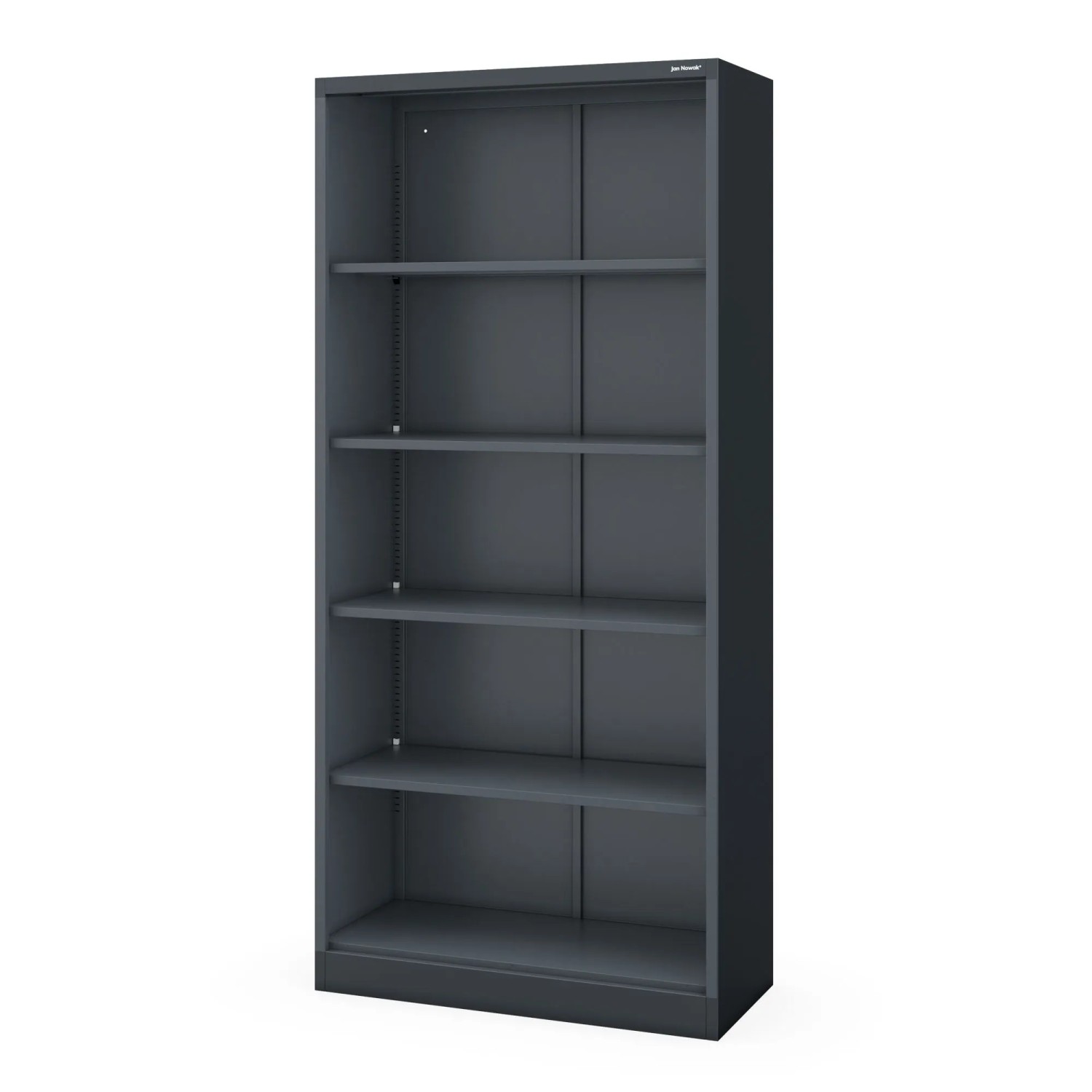 JAN NOWAK Büroregal aus Metall Verschraubt Mit Geschlossener Rückwand 195×90×40 cm RUFUS Anthrazit