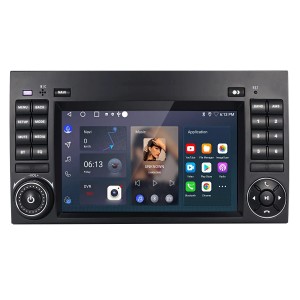 Junsun Autoradio für Mercedes-Benz. Schwarzes Android 14 Touchscreen-Radio mit Navi, CarPlay, FM RDS. Autoelektrik.