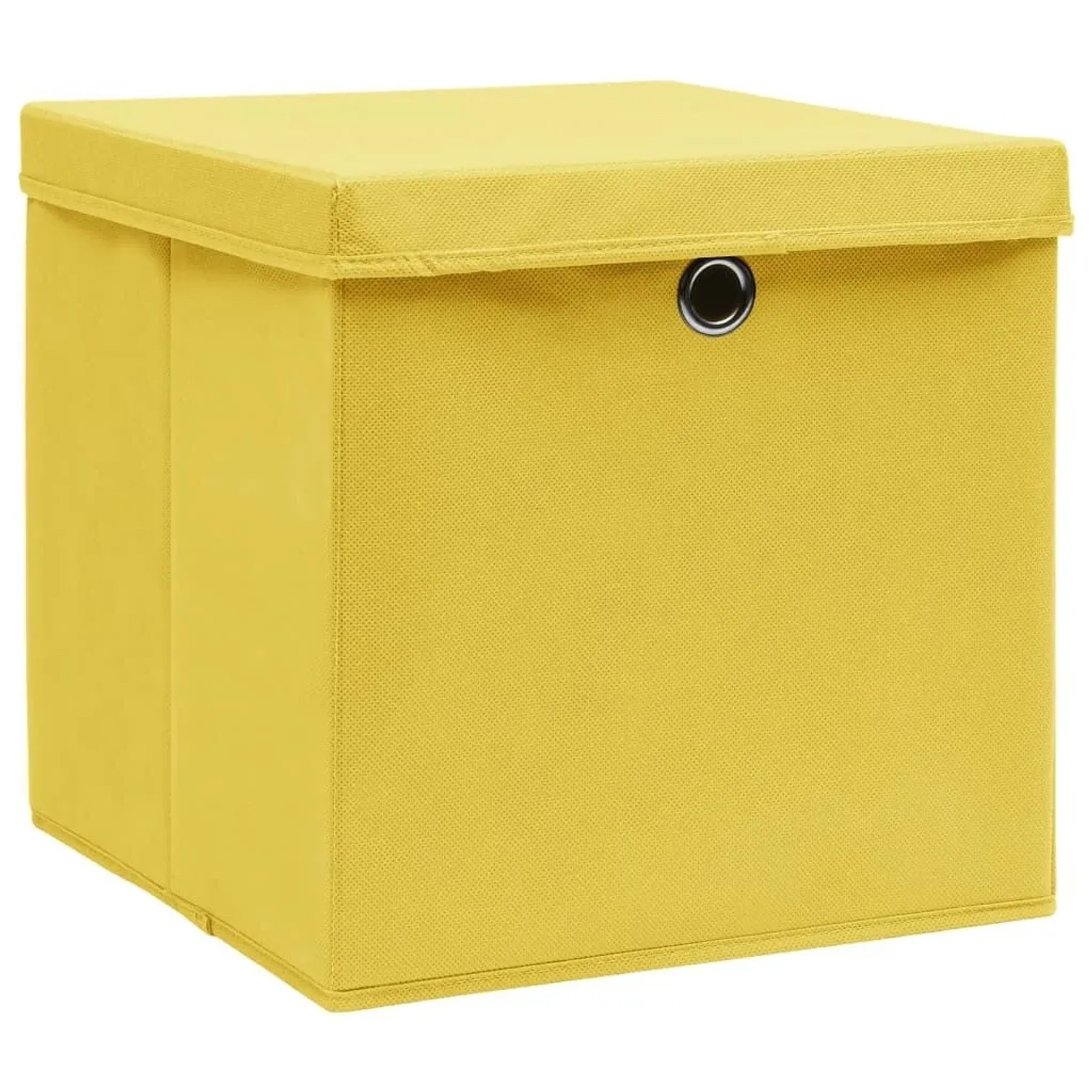 vidaXL Aufbewahrungsboxen mit Deckeln 4 Stk 28x28x28 cm Gelb 325224