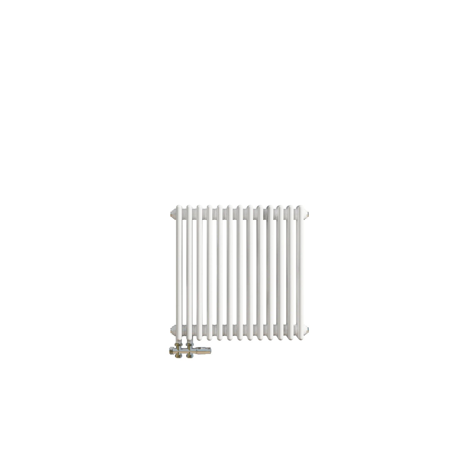 Duschparadies 3 Säulen Traditioneller Heizkörper in Gusseisen-Optik 600x605mm 942W für Warmwasserbetrieb Weiß