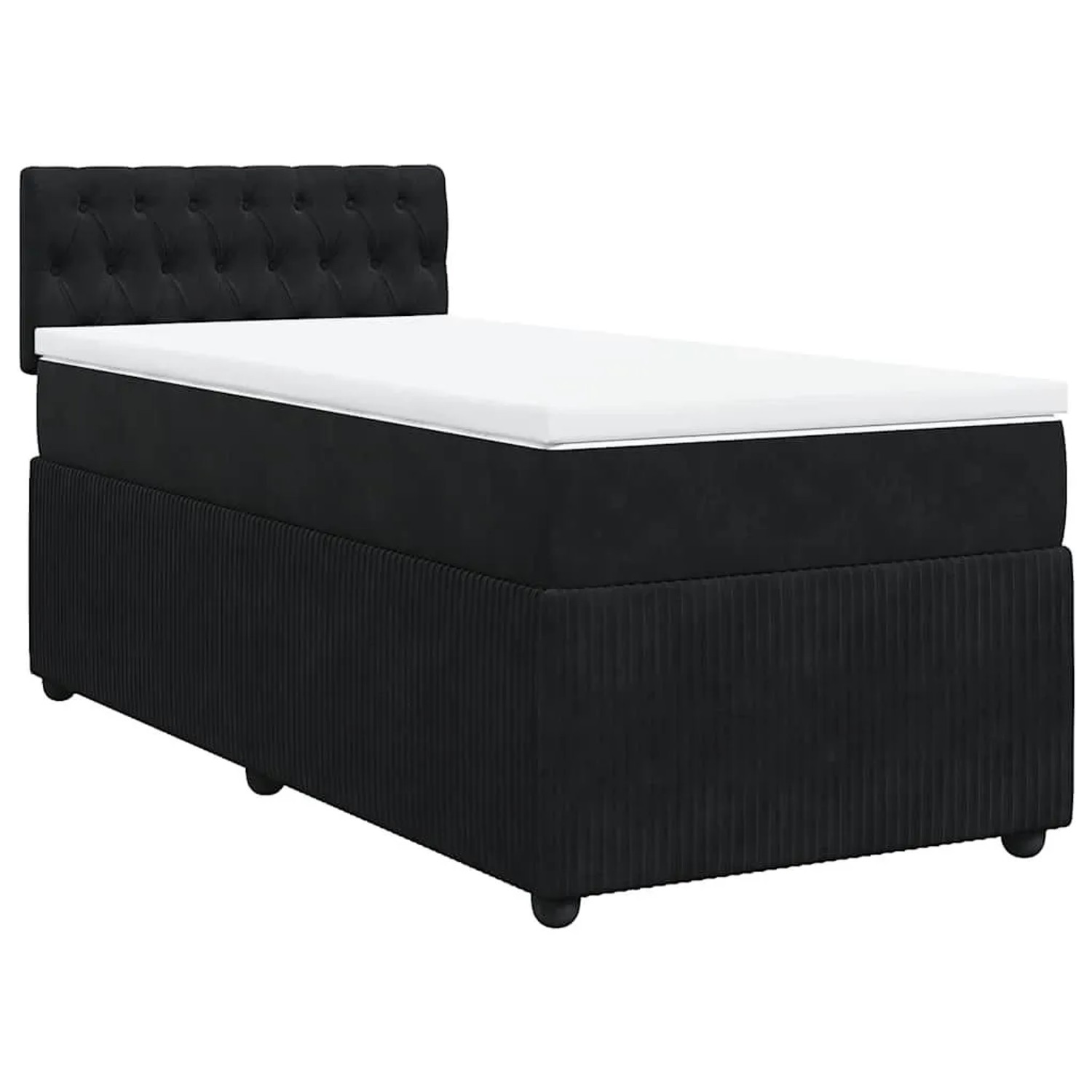 vidaXL Boxspringbett mit Matratze Schwarz 100x200 cm Samt 3287670 günstig online kaufen