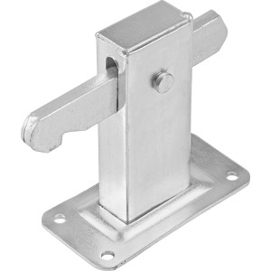 Verzinkter Torfeststeller (50x65x95mm) zur Sicherung von Türen und Toren im Außenbereich.