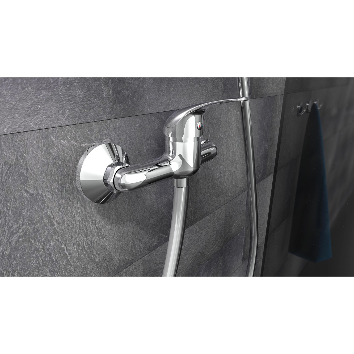 Einhebelmischer Brausearmatur Athos Plus Chrom für die Dusche.