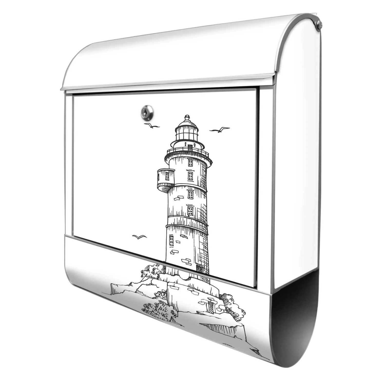 Banjado Design Briefkasten Silber Pulverbeschichtet 39x47x14cm 2 Schlüssel günstig online kaufen