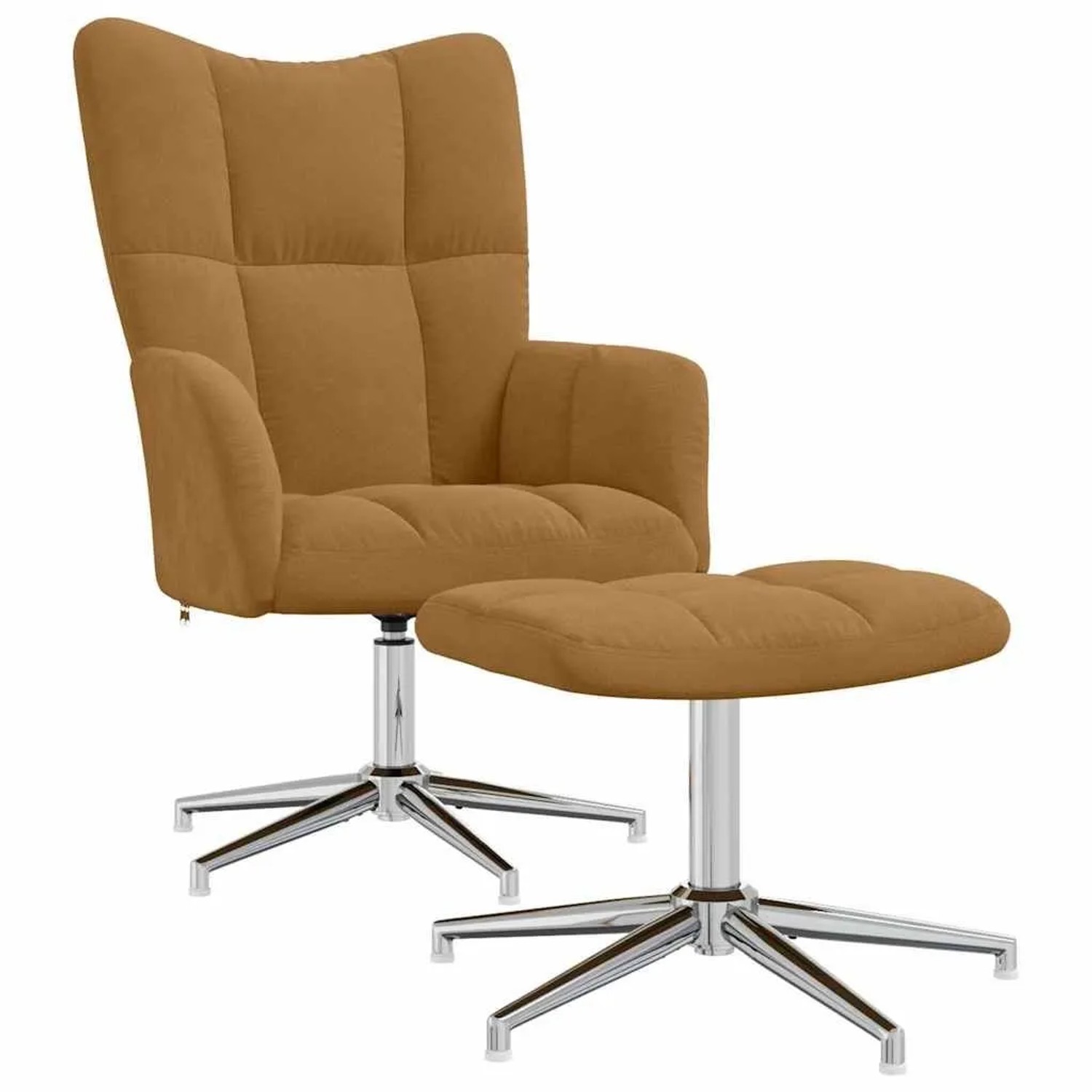 vidaXL Relaxsessel mit Hocker Braun Samt 328136