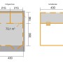 Grundriss Holz-Gartenhaus 155 Satteldach, 500x690cm, unbehandelt, mit Maßangaben für Erd- und Schlafgeschoß.