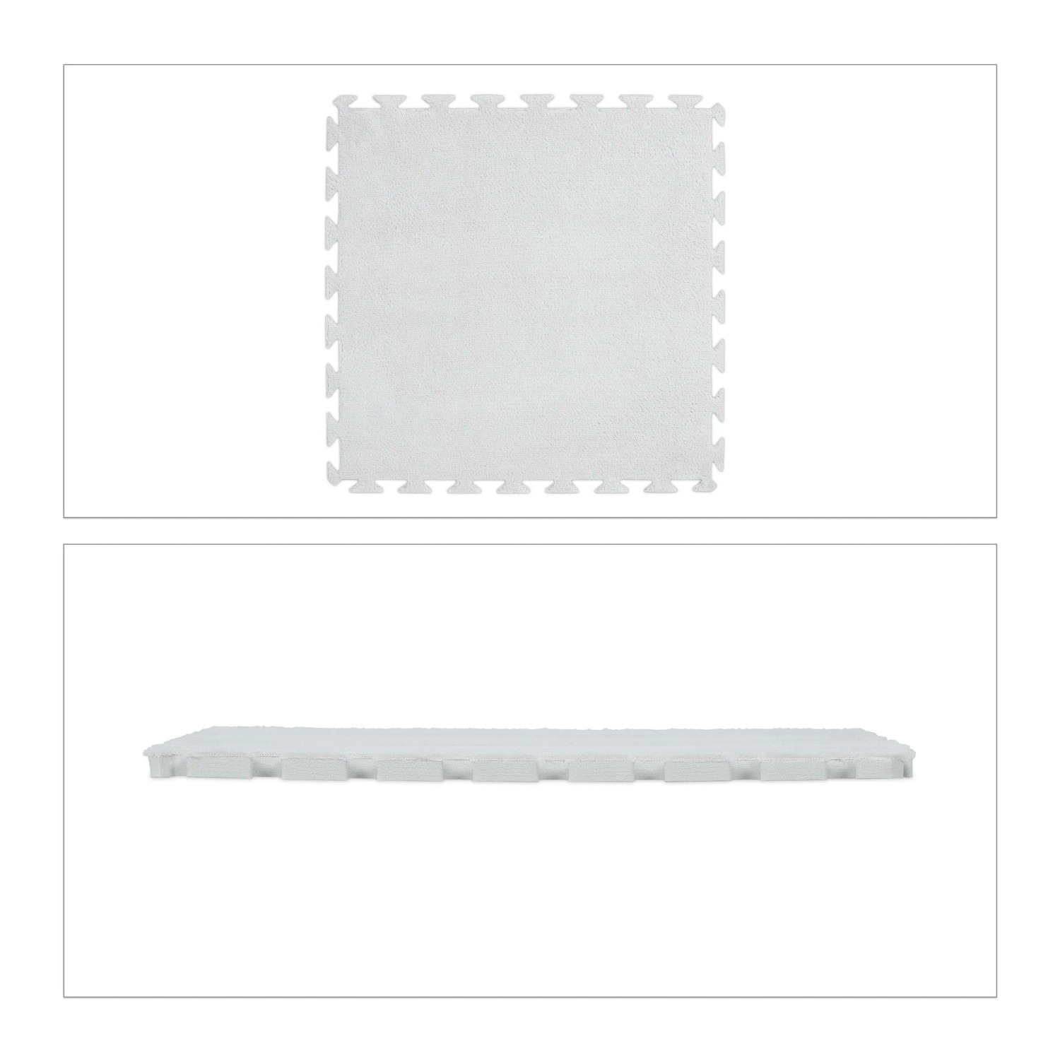 Relaxdays Puzzlematten 9er Set EVA-Schaumstoff Grau Stoßdämpfend Gelenkschonend 30 cm x 30 cm x 1 cm