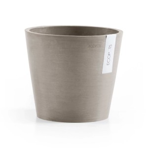 Ecopots Pflanztopf Amsterdam, braungrau, 20 cm. Skandinavisches Design für Innen- und Außenbereich.