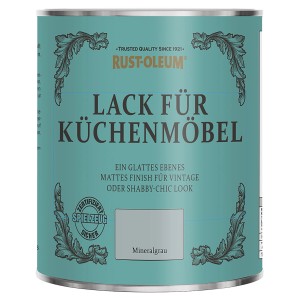 Dose Rust-Oleum Küchenmöbellack Mineralgrau für matte Küchen im Vintage-Look.