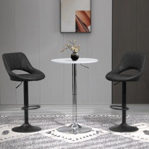 HOMCOM Barhocker-Set, 2 drehbare, höhenverstellbare Hocker mit Metallfuß.