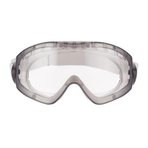 3M Schutzbrille 2890S mit transparentem Glas und grauem Rahmen. Bietet Augenschutz vor Spritzern und Stößen.