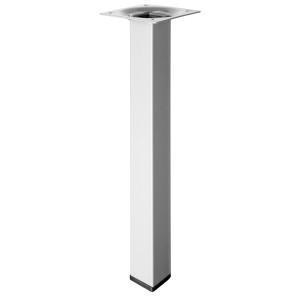 Hettich Tischbein, 250 mm hoch, in Aluminium-Optik. Eckiges Möbelbein für Tische und mehr.