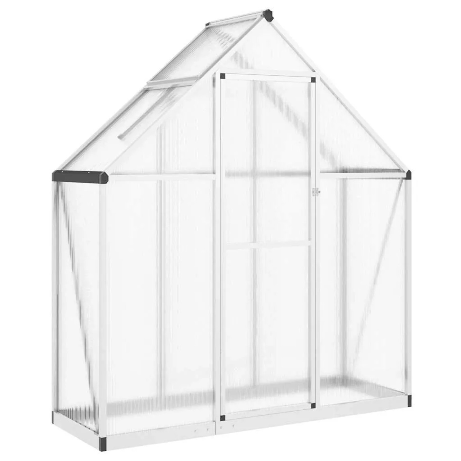Furnicato Gewächshaus Mit Fundamentrahmen Silbern 169x58x195cm Aluminimum