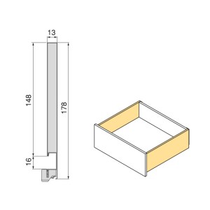 Emuca Außenschublade Protone 30 kg Führungen mit Vollständigem Auszug und Sanftem Verschluss Höhe 178 mm Tiefe 500 mm Stahl Weiß Lackiert
