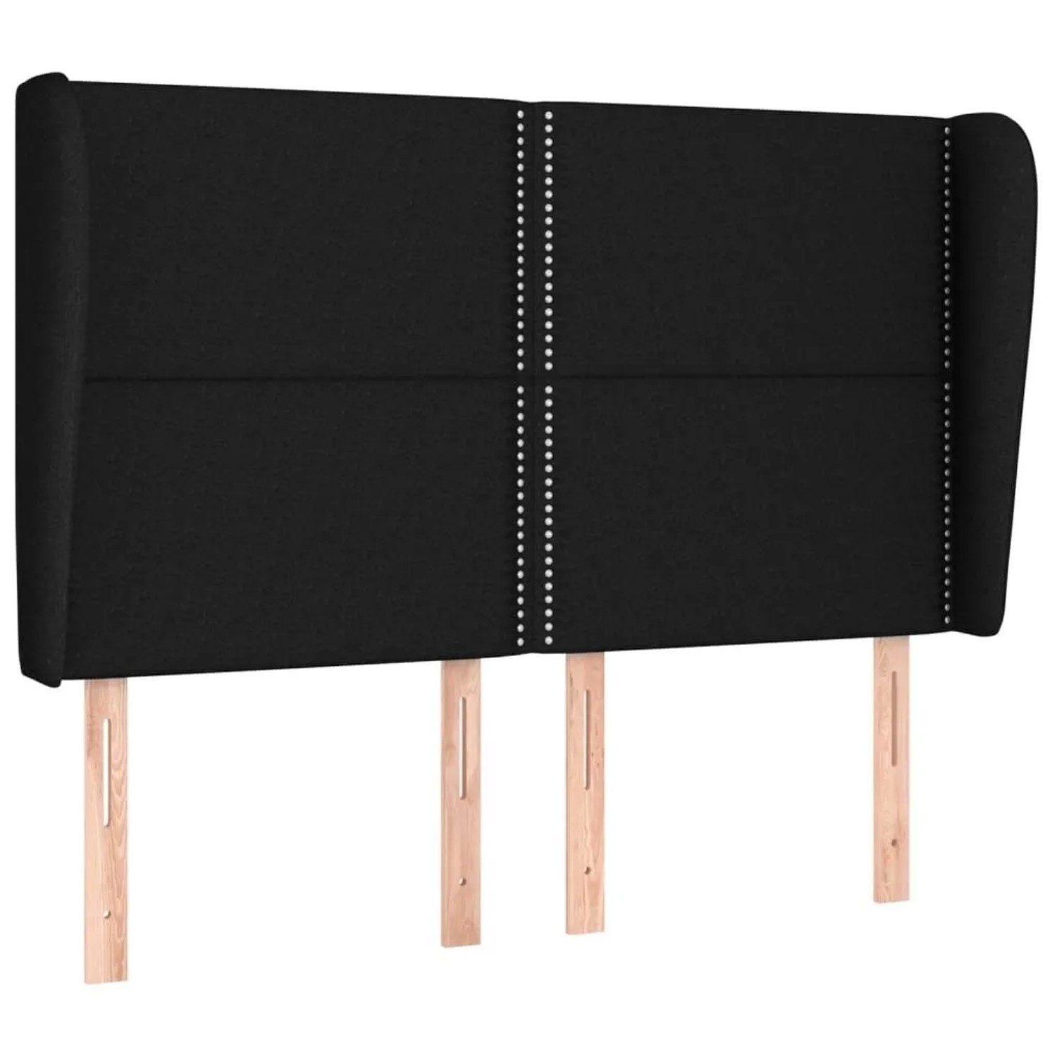 vidaXL Kopfteil mit Ohren Schwarz 147x23x118/128 cm Stoff 3117816