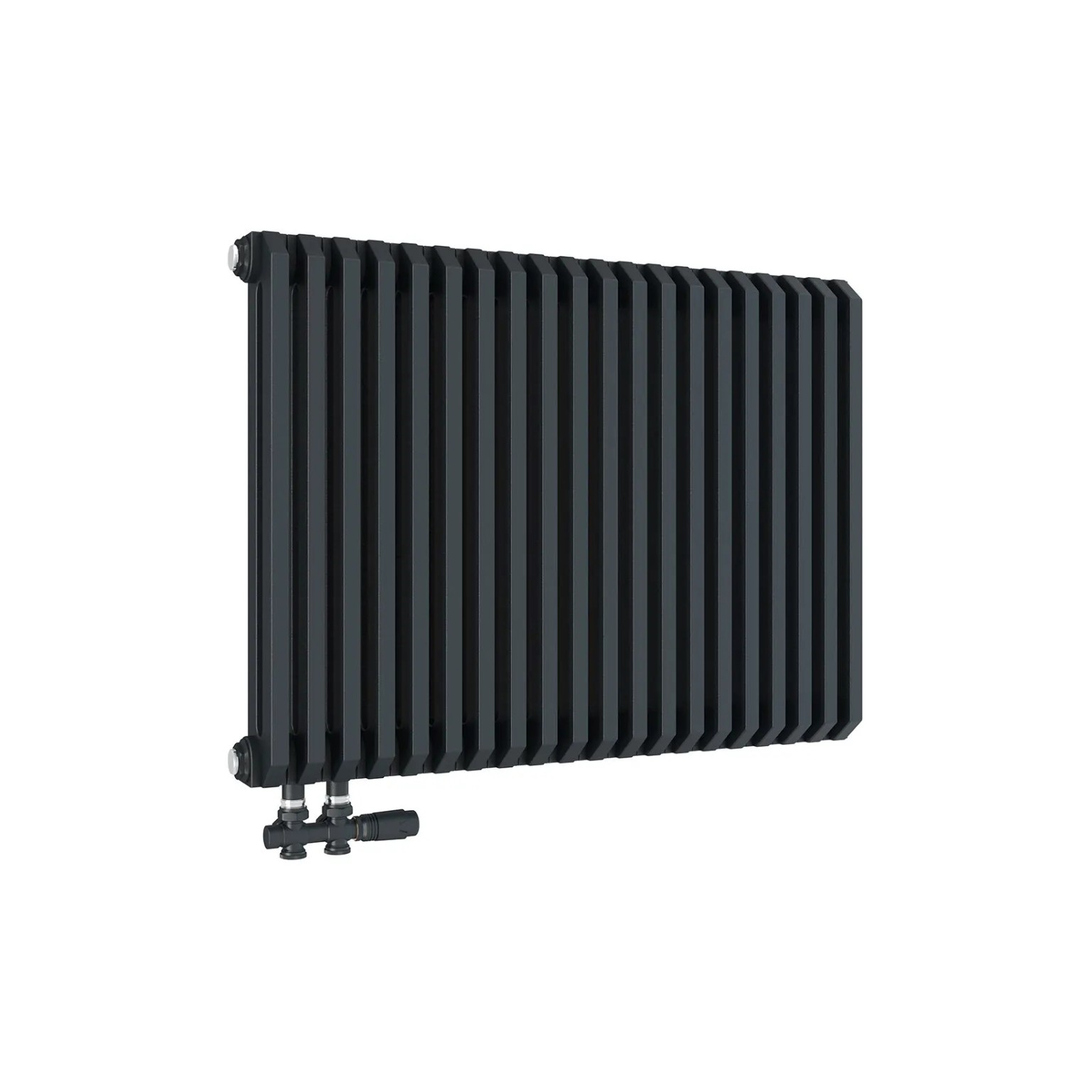 Emke Heizkörper 60x84cm 1383W Anthrazit Doppellagig D-Form Seitlicher Paneelheizkörper Seitenanschluss