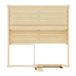 Weka Massivholzsauna Valida, naturbelassenes Fichtenholz, ohne Ofen, mit Glastür.