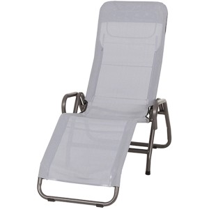 Graue Siena Garden Kippliege Bito, 139x72x118 cm, mit Stahlrohrgestell. Bequeme Sonnenliege für Garten und Terrasse.