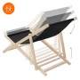 ECD Germany Liegestuhl 10er Set, klappbar, schwarz, Holz, verschiedene Positionen