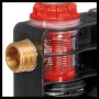 Detailaufnahme: Einhell GE-WW 1145 ECO Hauswasserwerk mit Wasserfilter und Metallanschluss.