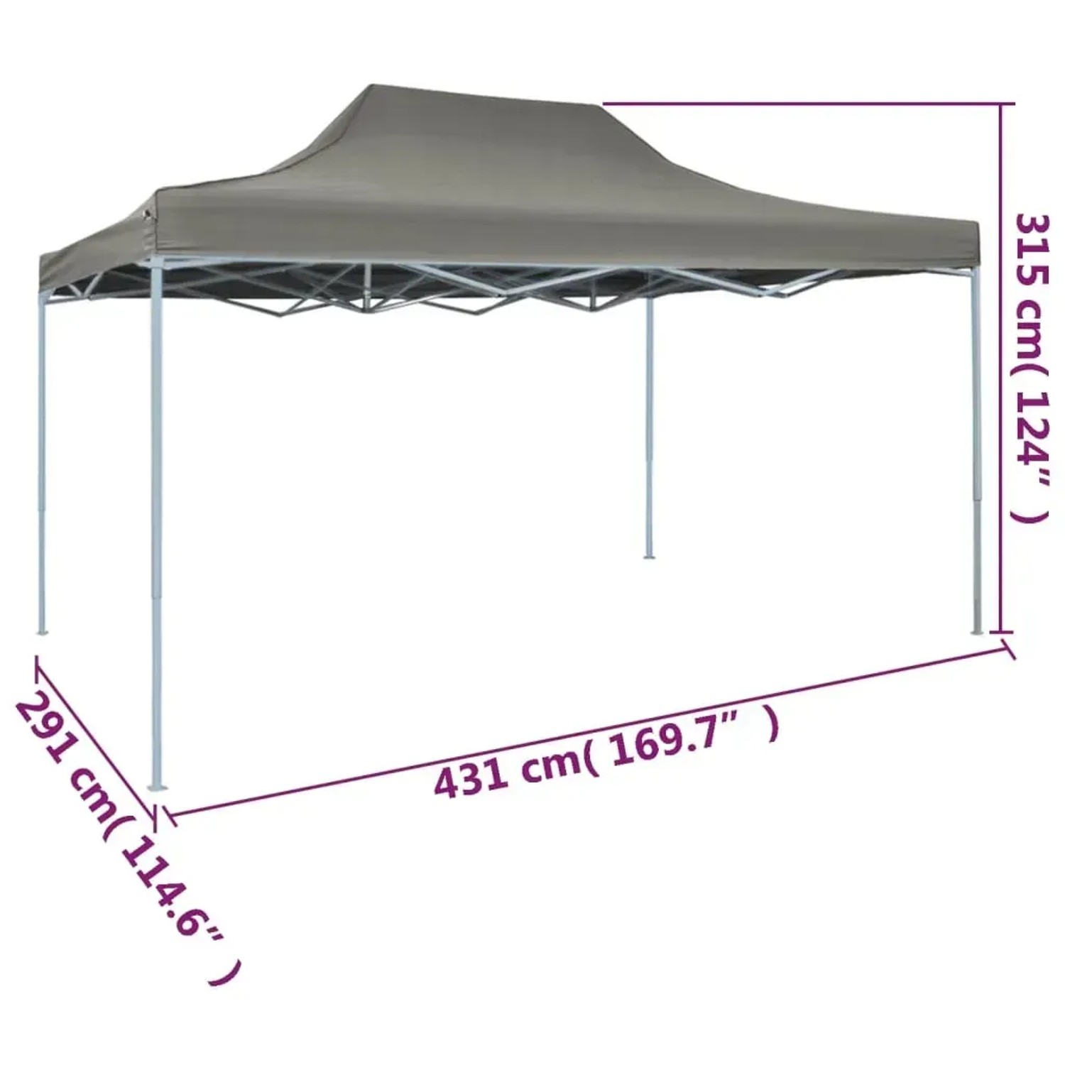 Anthrazitfarbenes vidaXL Faltzelt 3x4,5m für Garten & Outdoor-Events.