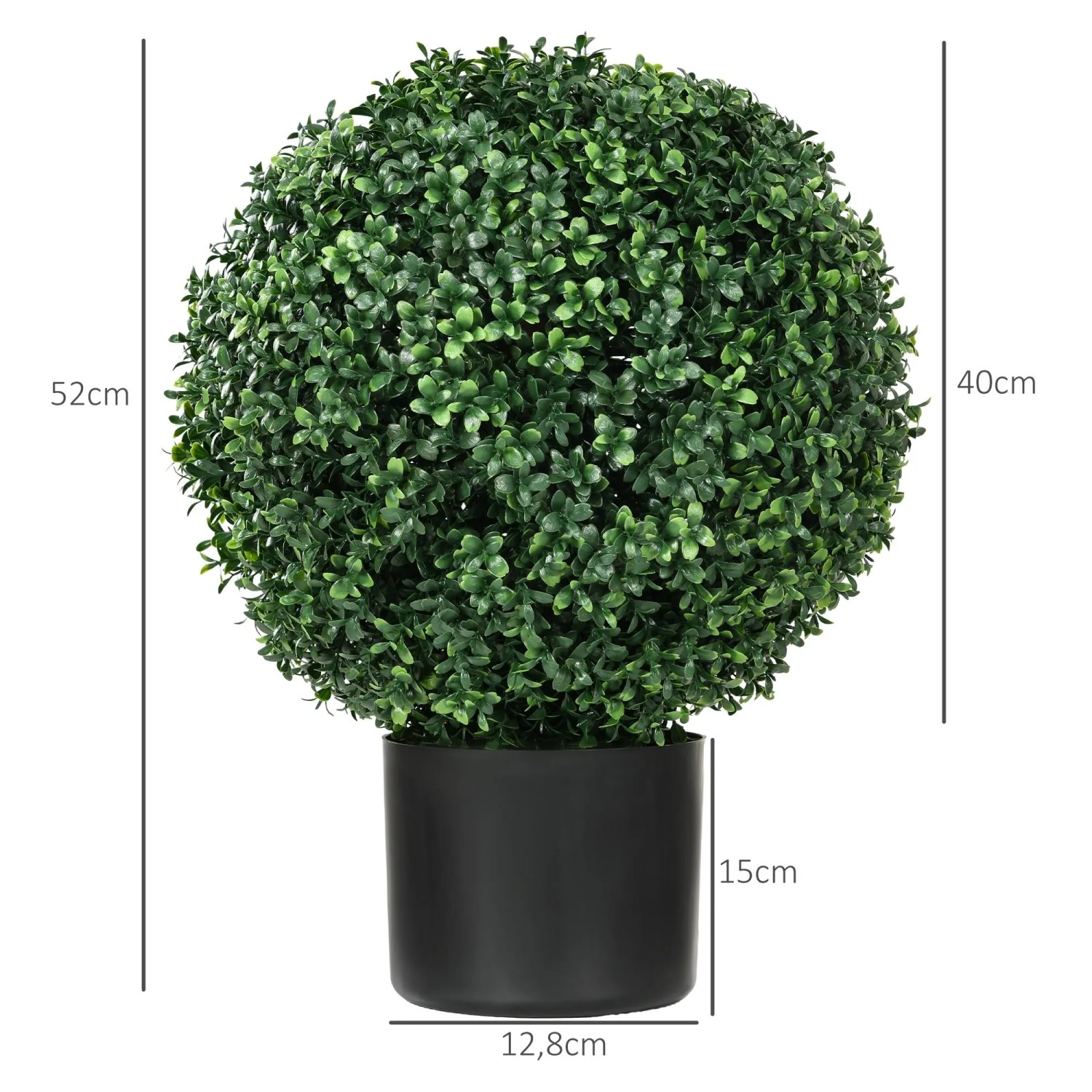 HOMCOM Künstliche Pflanzen 2er-Set mit Blumentopf
