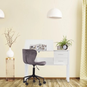 Relaxdays Schreibtisch Spanplatte Weiß Neigbar 75 cm x 110 cm x 55 cm