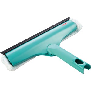 Leifheit Fensterwischer Window & Frame Cleaner L, türkis mit Mikrofaserbezug und Abziehlippe.