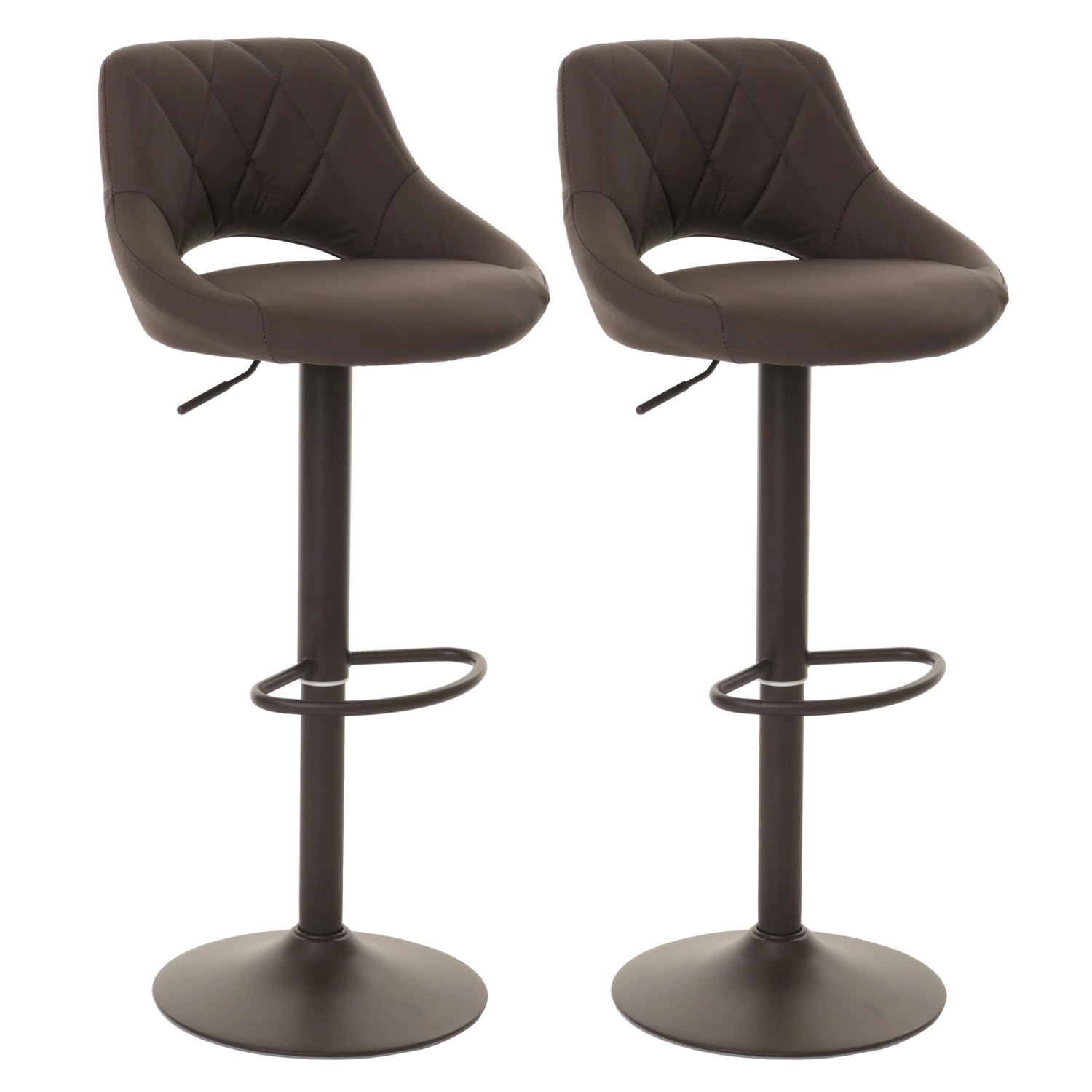 PROREGAL 2er-Set Barhocker Gepolstert Mit Lehne Sitzhöhe 60-82cm Fußablage günstig online kaufen