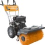 Stiga Benzin-Kehrmaschine SWS 800 GE mit Elektrostart und orangener Bürste.
