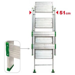 Facal Klapptreppe Plio Aluminium mit 2 Stufen, zusammengeklappt.