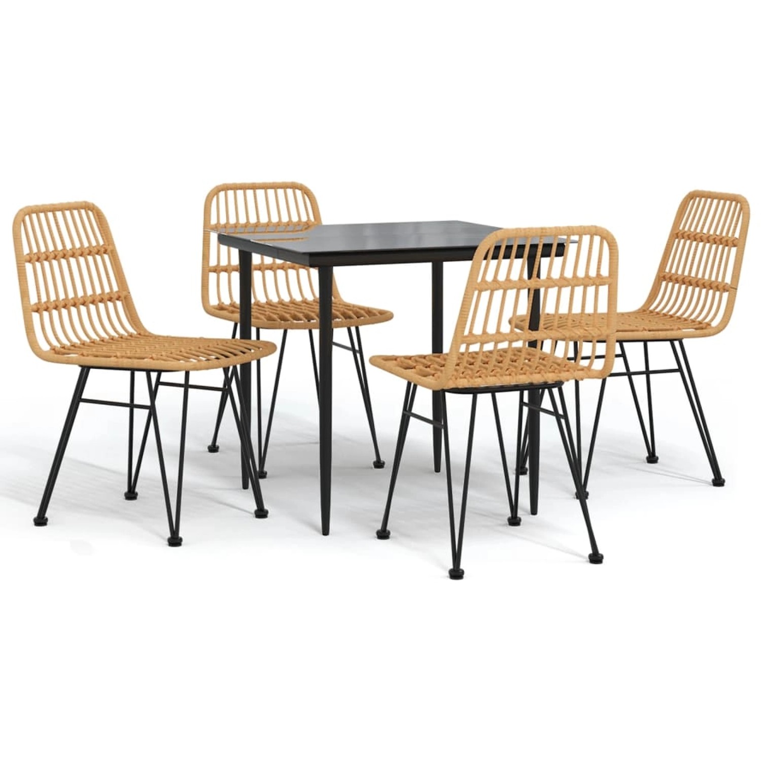 vidaXL 5-Tlg Garten-Essgruppe Poly Rattan 3157874