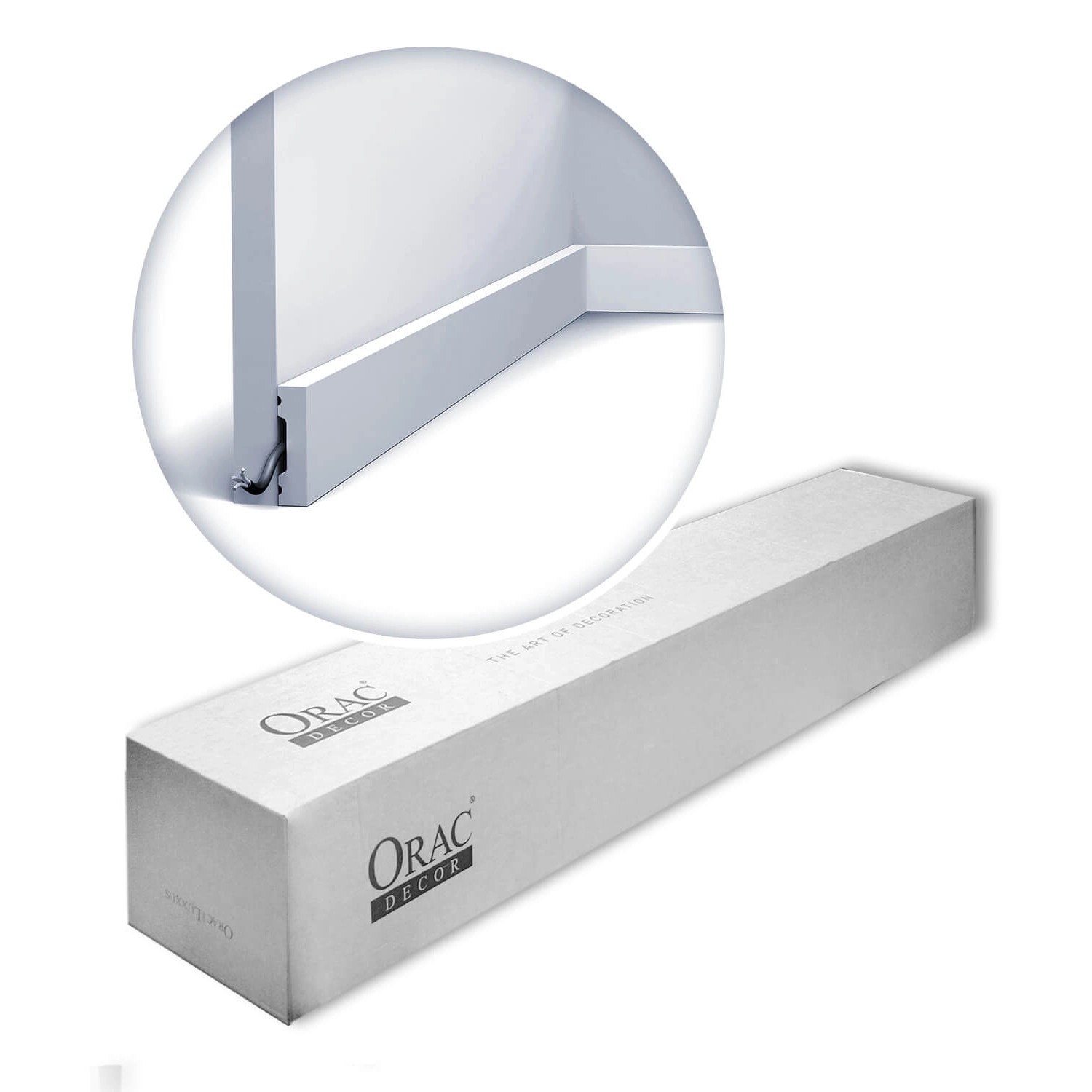 ORAC DECOR SX162-RAL9003-Box SQUARE Sockelleisten 1 Karton mit 36 Leisten 72 m Weiß