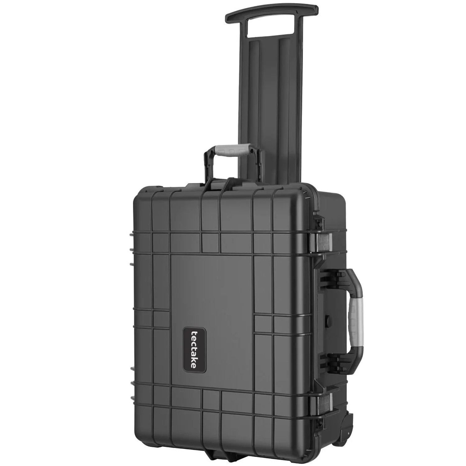 Tectake Kamerakoffer  Aus Robuster Hartschale Mit 3 Dicken Schaumstoffeinlagen Schnappverschluss 45 x 26 x 58 cm 26 x 45 x 58 cm Schwarz