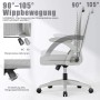Rattantree Ergonomischer Drehstuhl mit Klapparmlehnen Höhenverstellbar Mesh Rückenlehne Grau_3